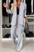 Explore More Collection - Full Size Contrast Lapel Collar Top and Pants Set