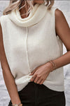 Explore More Collection - Central Seam Turtleneck Sleeveless Sweater Vest