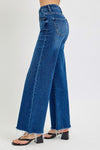 Explore More Collection - RISEN Tummy Control High Rise Wide Leg Jeans