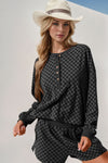 Explore More Collection - Double Take Checkered Half Button Top and Shorts Set