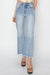 Explore More Collection - RISEN High Rise Crop Wide Fray Hem Jeans