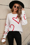 Explore More Collection - Angel Wings Heart Dropped Shoulder Long Sleeve Sweater