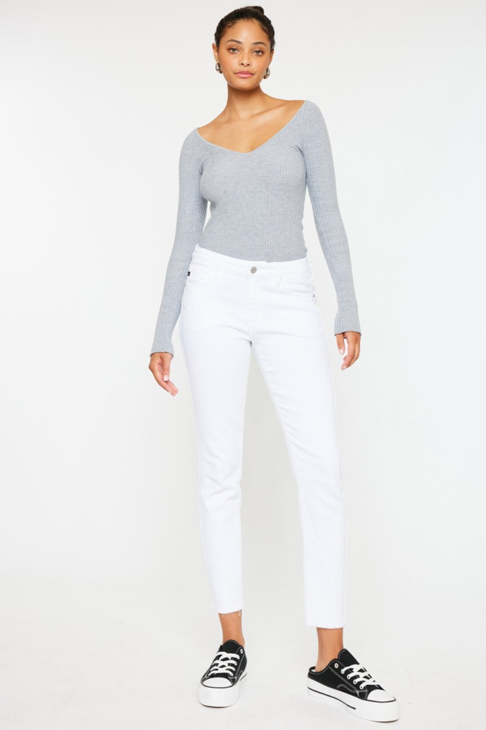 Explore More Collection - Kancan Mid Rise Ankle Skinny Jeans