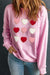 Explore More Collection - Contrast Heart Long Sleeve Sweatshirt