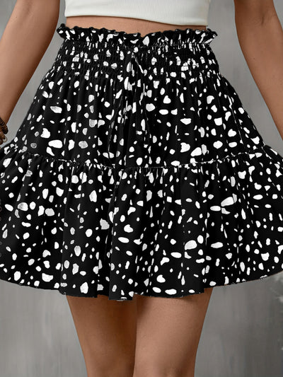 Explore More Collection - Frill Tied Printed Mini Skirt