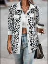 Explore More Collection - Full Size Leopard Collared Neck Button Up Long Sleeve Jacket