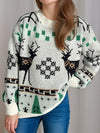 Explore More Collection - Christmas Element Round Neck Long Sleeve Sweater