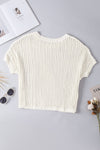 Explore More Collection - Openwork Round Neck Half Sleeve Knit Cover Up