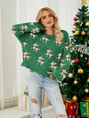 Explore More Collection - Reindeer Round Neck Long Sleeve Sweater