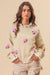 Explore More Collection - BiBi Ruffled Crochet Flower Dropped Shoulder Sweater