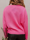 Explore More Collection - XOXO Round Neck Drop Shoulder Sweater