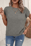 Explore More Collection - Plaid Pocketed Round Neck Sweater