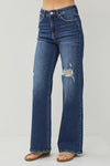 Explore More Collection - RISEN Full Size High Rise Distressed Wide Leg Jeans