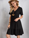 Explore More Collection - Full Size V-Neck Short Sleeve Dress