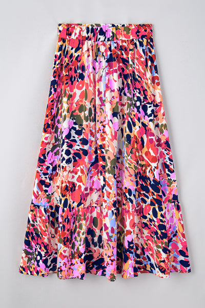 Explore More Collection - Printed Elastic Waist Skirt