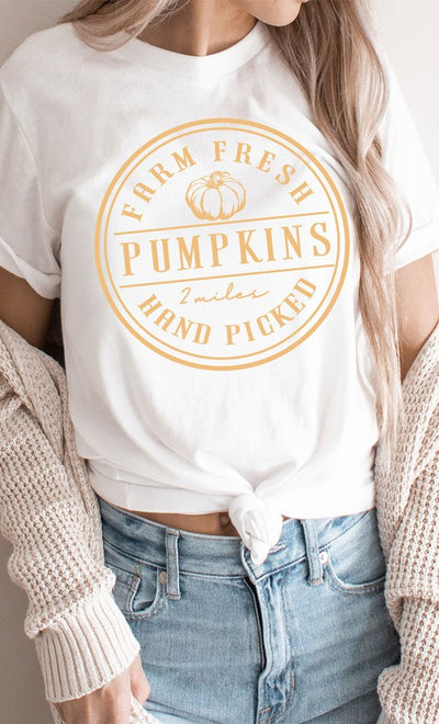 Explore More Collection - Farm Fresh Pumpkins Circle Graphic Tee