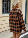 Explore More Collection - Plaid Collared Neck Long Sleeve Shirt