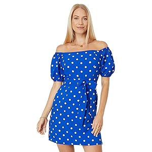 Lilly Pulitzer - A Short Puff Sleeve Zip Back Mini Dress with Belt