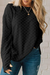 Explore More Collection - Checkered Round Neck Long Sleeve T-Shirt