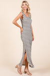 Explore More Collection - Mittoshop Striped Scoop Neck Sleeveless Maxi Dress