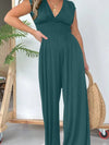 Explore More Collection - Smocked Cap Sleeve Wide Leg Jumpsuit