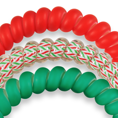 Sprial Hair Coils | Small | Santa Baby Hair Ties