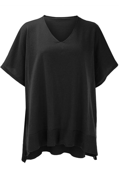 Explore More Collection - Slit V-Neck Half Sleeve Knit Top