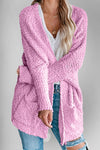 Explore More Collection - Double Take Pocketed Open Front Long Sleeve Cardigan