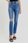 Explore More Collection - RISEN Full Size High Rise Ankle Skinny Knee Distressed Jeans