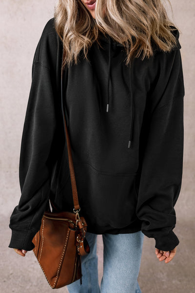 Explore More Collection - Drawstring Pocketed Long Sleeve Hoodie