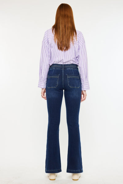 Explore More Collection - Kancan High Rise Double Waistband Flare Jeans