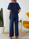 Explore More Collection - Round Neck Half Sleeve Top and Pocketed Pants Set