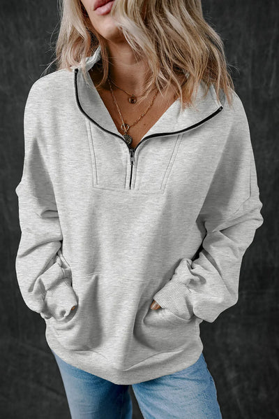 Explore More Collection - Half Zip Long Sleeve Sweatshirt