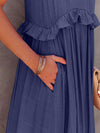 Explore More Collection - Ruffled Sleeveless Tiered Maxi Dress with Pockets