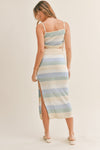 Explore More Collection - MABLE Striped Knit Cami and Midi Skirt Set