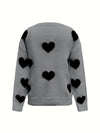 Explore More Collection - Valentine’s Day Heart Round Neck Long Sleeve Sweater