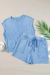 Explore More Collection - Round Neck Short Sleeve Top and Shorts Set