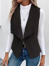 Explore More Collection - Open Front Fuzzy Vest Coat