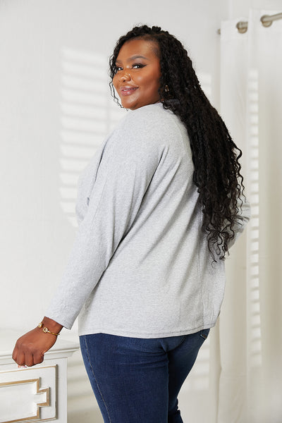 Explore More Doorbusters - Double Take Seam Detail Round Neck Long Sleeve Top