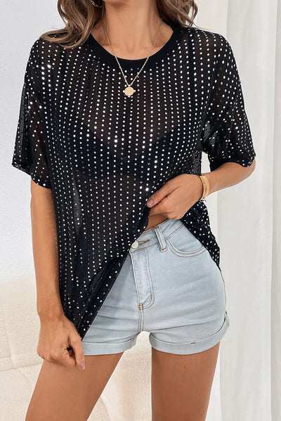 Explore More Collection - Polka Dot Round Neck Half Sleeve T-Shirt