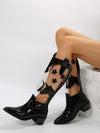 Explore More Collection - Star Point Toe Block Heel Boots