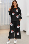 Explore More Collection - Santa Sequin Round Neck Top and Pants Set