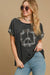 Explore More Collection - Umgee Peace Applique Round Neck French Terry Top