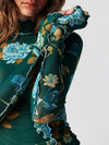 Explore More Collection - Floral Mock Neck Long Sleeve Top