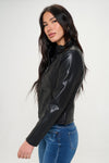 Explore More Collection - Coalition LA Zip Up Vegan Moto Jacket