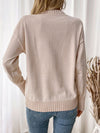 Explore More Collection - Perfee Flower Round Neck Long Sleeve Sweater