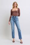 Explore More Collection - Judy Blue Full Size Wash Thermal Straight Jeans with Pockets