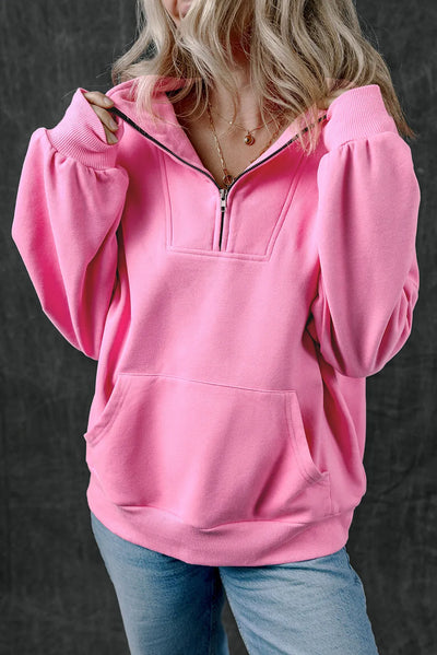 Explore More Collection - Half Zip Long Sleeve Sweatshirt