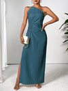 Explore More Collection - Slit One Shoulder Sleeveless Maxi Dress