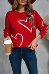 Explore More Collection - Angel Wings Heart Dropped Shoulder Long Sleeve Sweater